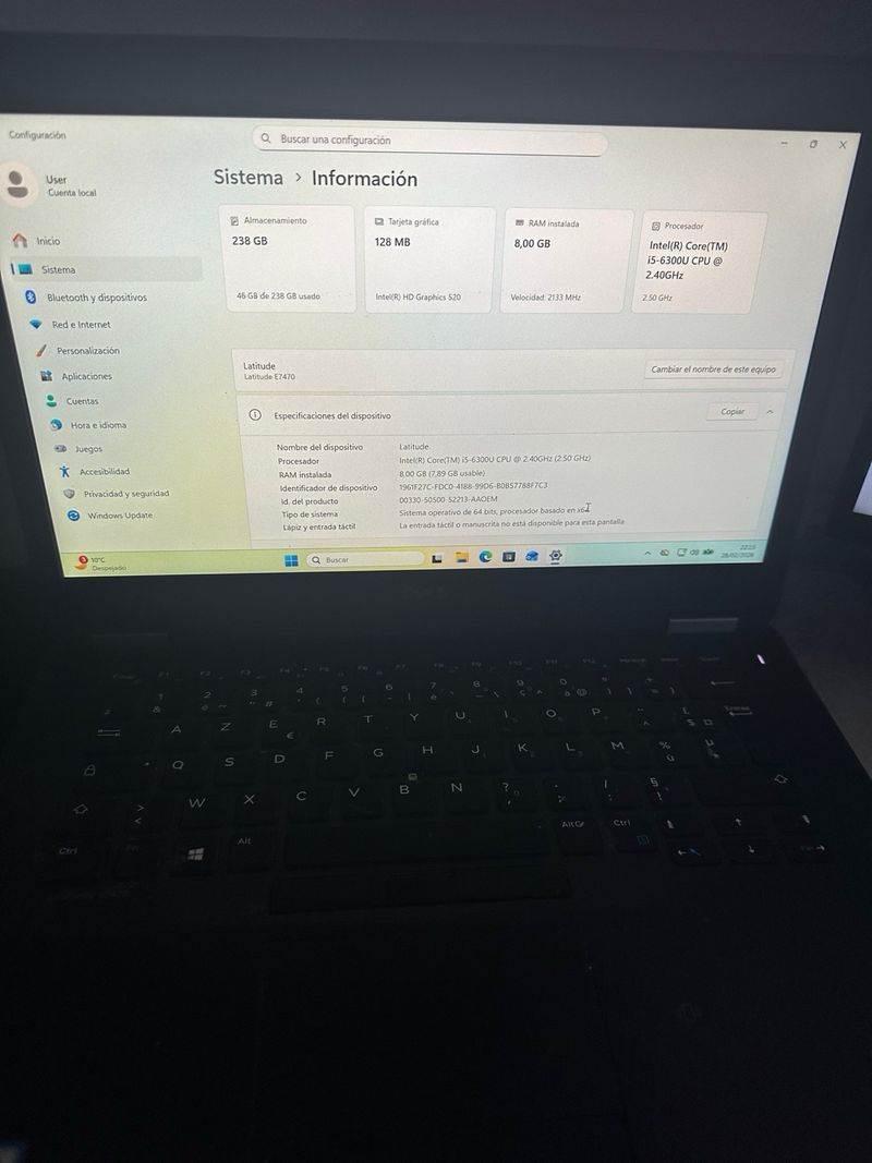 Portátil Dell Latitude 7470 i5 6ª 8GB 256GB SSD afbeelding 2