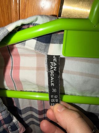 Camisa Jean Pascale cuadros rosa gris