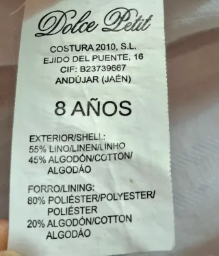 Conjunto niña Dolce Petit 8 años