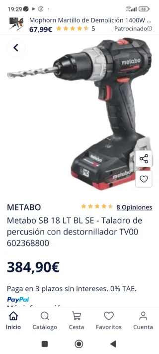 Taladro Atornillador Metabo
