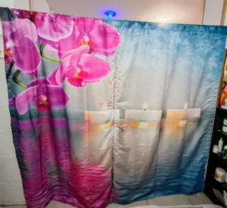 Tenda 2 teli 140x220 cm Orchidee e Candele
