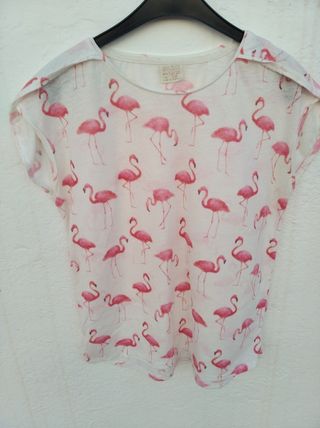 Blusa Zara Flamencos Talla 11/12