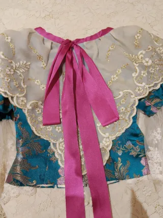 Vestido de Fallera, corpiño, falda y manteletas