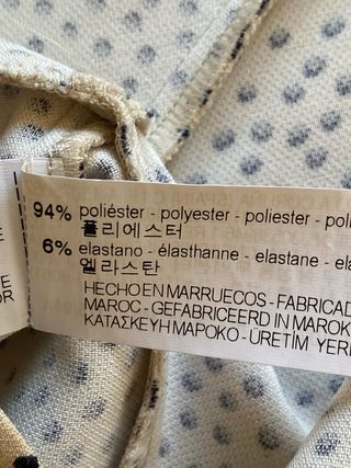 Blusa Zara lunares beige y negro Talla M