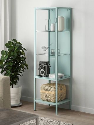 Vitrina Metálica y Cristal Turquesa Ikea