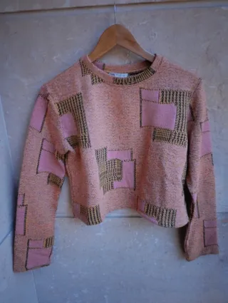 Jersey Zara estampado patchwork