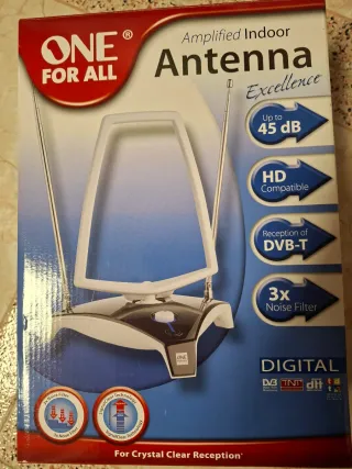 Antena TV Interior Amplificada ONE FOR ALL