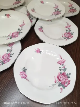 Antiguo Set Porcelana Francesa Flores FAIENCE