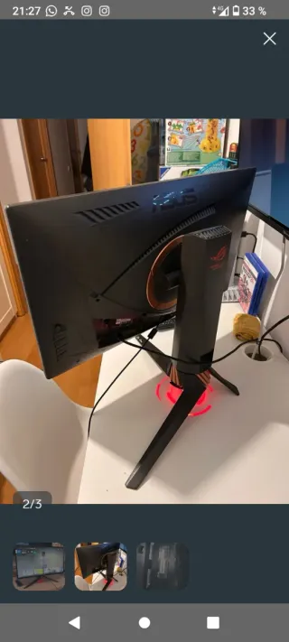 Monitor Asus Rog Swift Nero/Rosso