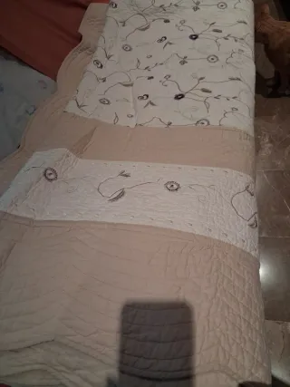 Edredón Rey Beige y Rosa