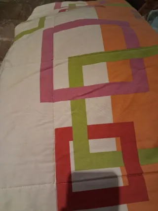 Edredón Rey Beige y Rosa