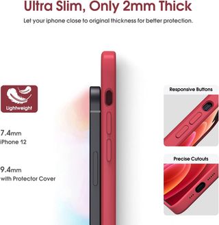 Supdeal Funda de Silicona Líquida para iPhone 12,