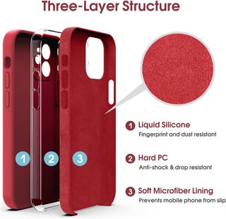 Supdeal Funda de Silicona Líquida para iPhone 12,