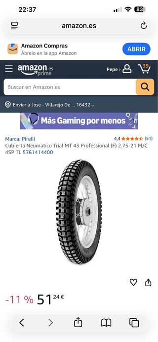 Pirelli MT 43 275-21 45P TL Pro Trial