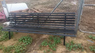 Banco de hierro negro para exterior