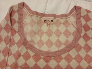 Jersey rombos brillo rosa y dorado