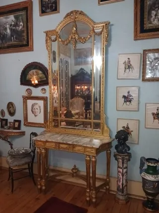 Salón antiguo Luis XV madera y tela