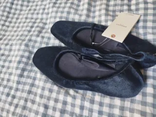 Bailarinas Terciopelo Springfield Talla 39 Azul