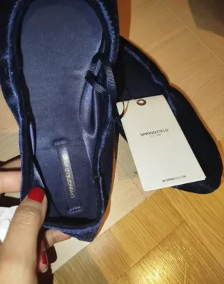 Bailarinas Terciopelo Springfield Talla 39 Azul