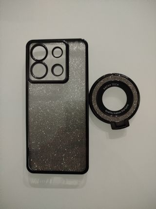 Funda  con purpurina y anillo