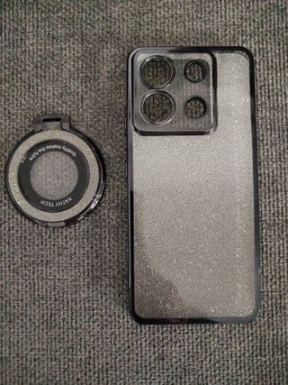 Funda  con purpurina y anillo