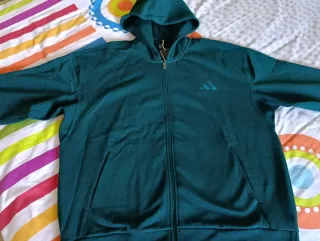 Sudadera Adidas Verde Azulado con Cremallera