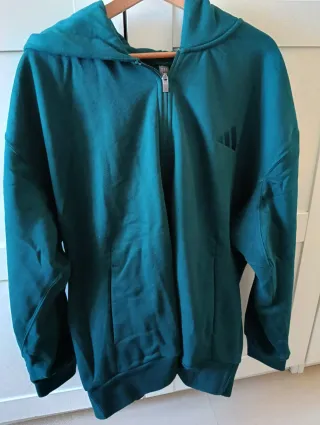 Sudadera Adidas Verde Azulado con Cremallera