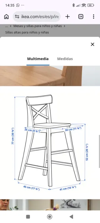 Silla infantil Ikea blanca