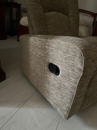 Sillón Relax Giratorio Tela Beige/Marrón