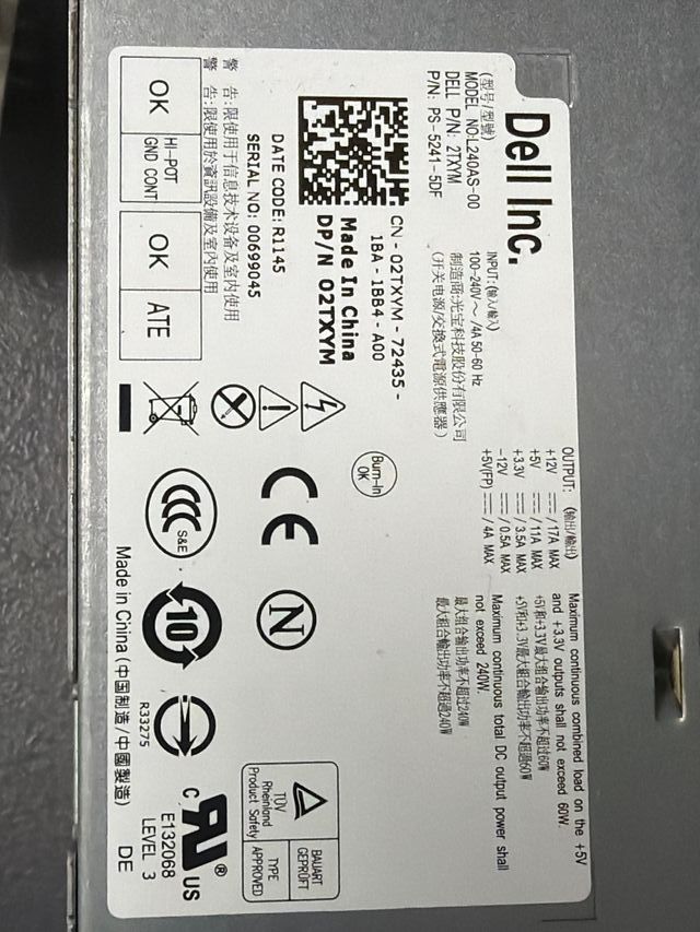 Fuente Alimentación Dell L240AS-00 240W