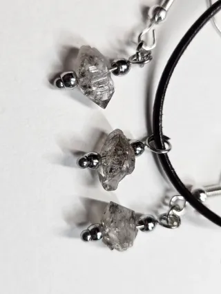 Conjunto Pendientes y Gargantilla Cuarzo Herkimer