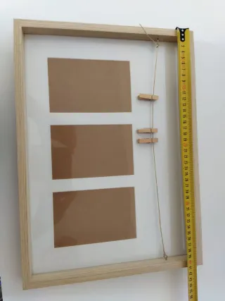 Marco de fotos madera 3 huecos