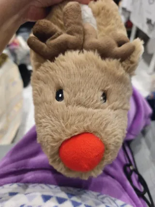 Zapatillas reno peluche calentitas