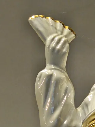 Statua Geisha porcellana finiture oro