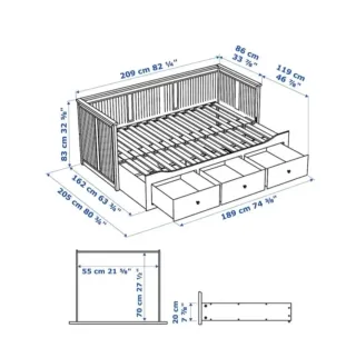 Cama nido de madera blanca