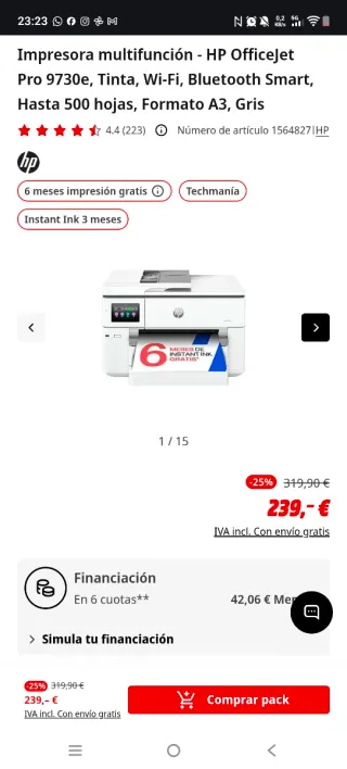 Impresora HP OfficeJet Pro 9730e
