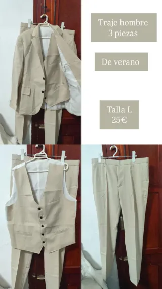 Traje de verano hombre 3 piezas Talla L