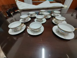 Servizio 12 tazzine caffè porcellana oro