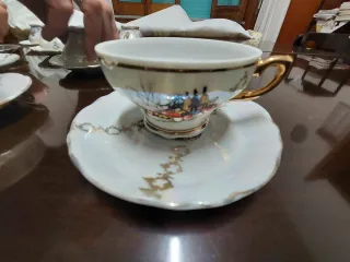 Servizio 12 tazzine caffè porcellana oro