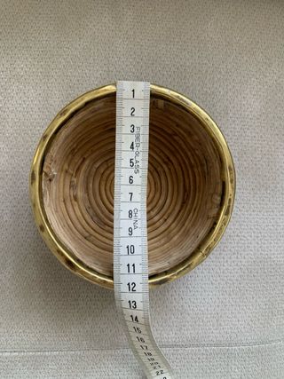 Cesta Mimbre y Latón Dorado Boho