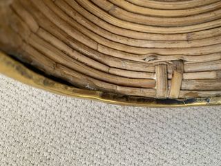 Cesta Mimbre y Latón Dorado Boho