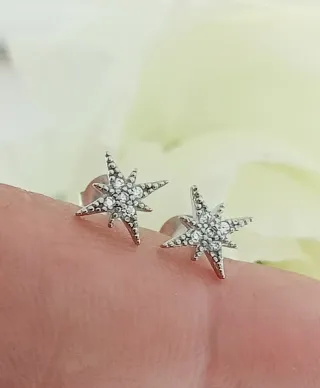 Pendientes Estrella Polar 9x9mm Plata Ley