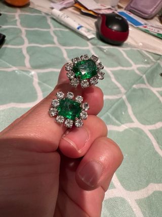 Vintage Pendientes Clips Dior Verde Gripoix