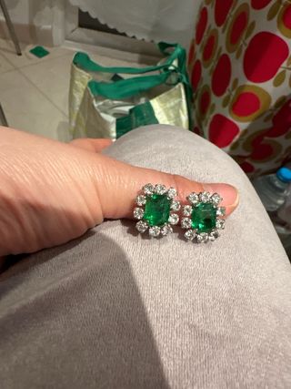 Vintage Pendientes Clips Dior Verde Gripoix