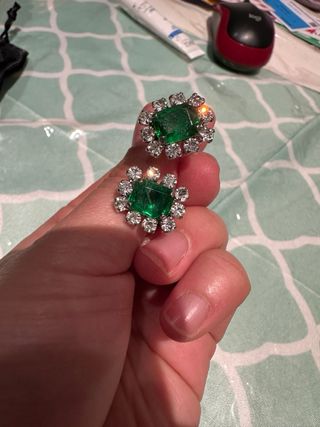 Vintage Pendientes Clips Dior Verde Gripoix