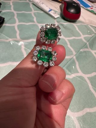 Vintage Pendientes Clips Dior Verde Gripoix