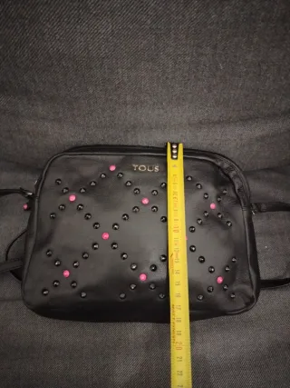 Bolso Tous piel natural Negro con Tachuelas Rosas