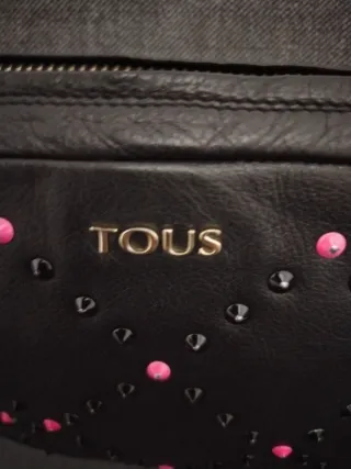 Bolso Tous piel natural Negro con Tachuelas Rosas