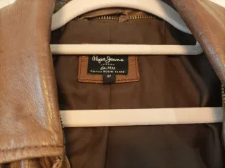 Chaqueta de piel Pepe Jeans marrón