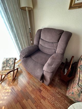 Sillón relax tela marrón